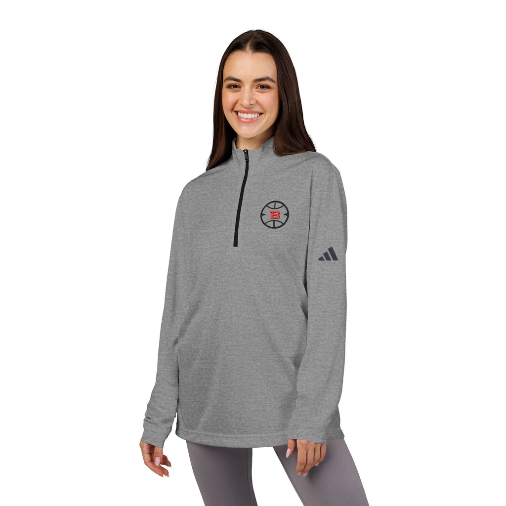 Logo Collection Adidas Quarter-Zip Pullover | Embroidered Red B