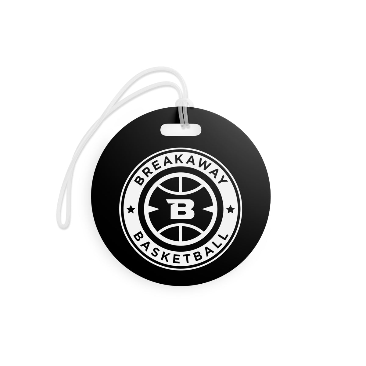 Breakaway Basketball Black Luggage Tag | Double-sided