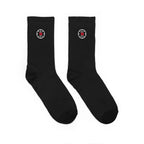Logo Collection Cushioned Black Crew Socks | Red B
