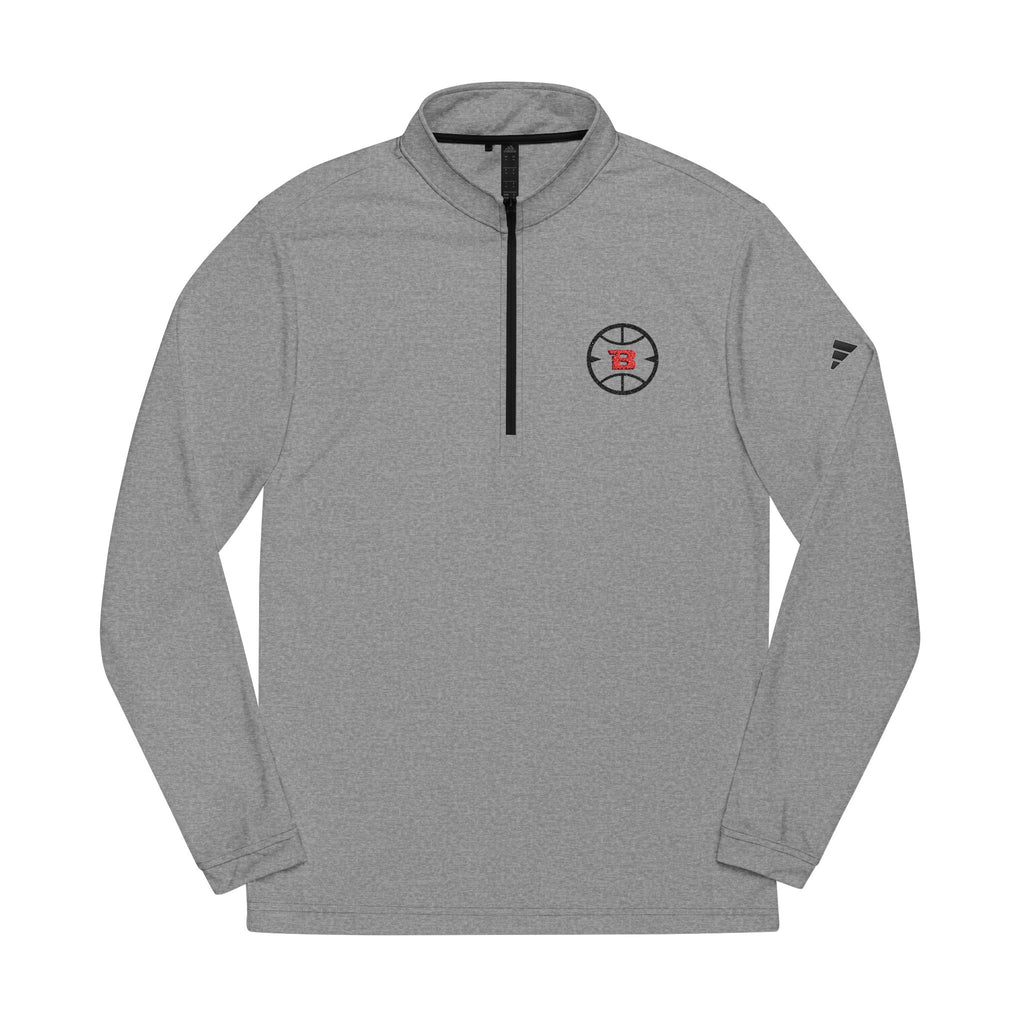Logo Collection Adidas Quarter-Zip Pullover | Embroidered Red B
