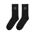 Logo Collection Cushioned Black Crew Socks | Red B