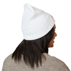 Logo Collection White Cuffed Beanie | Embroidered