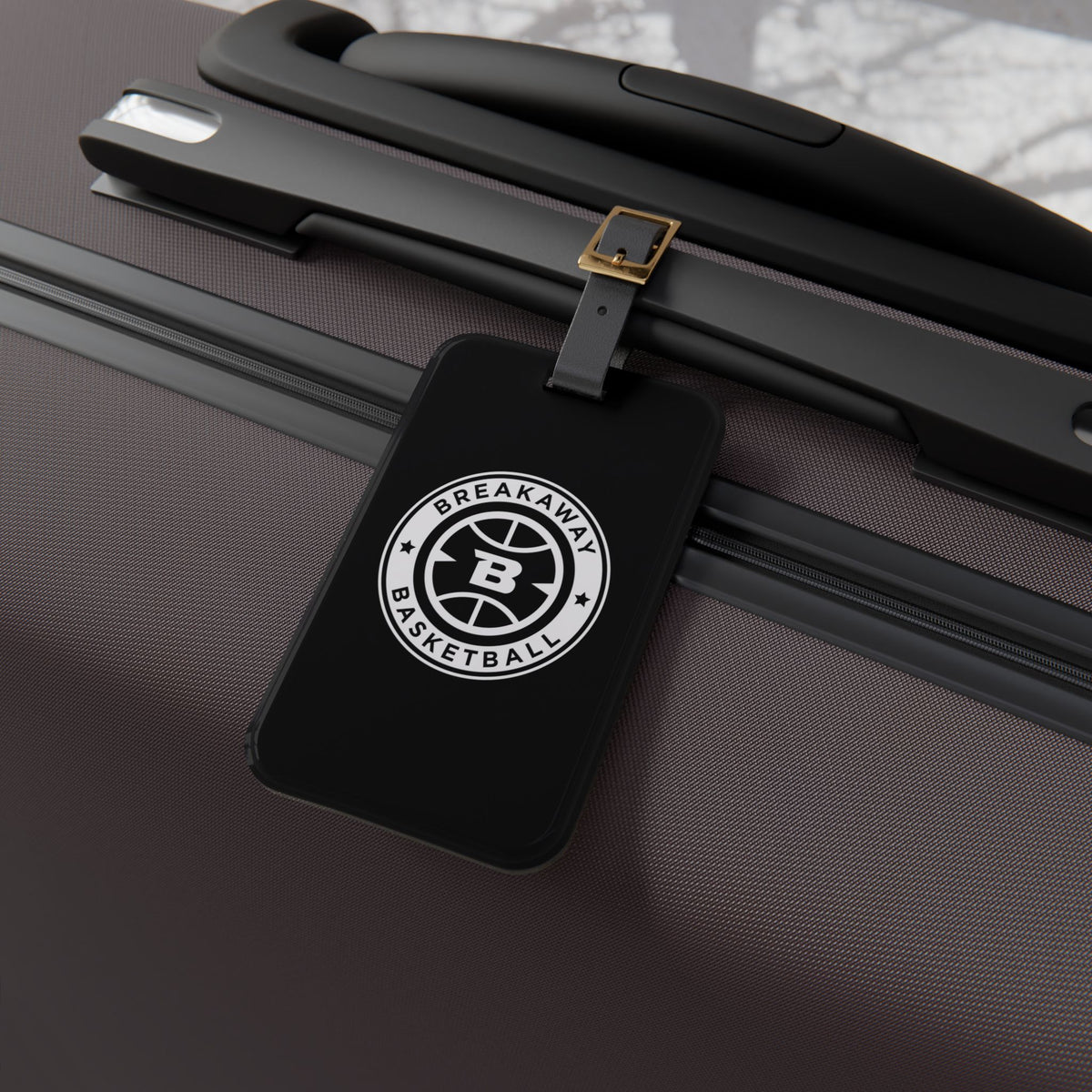 Breakaway Basketball Leather Luggage Tag