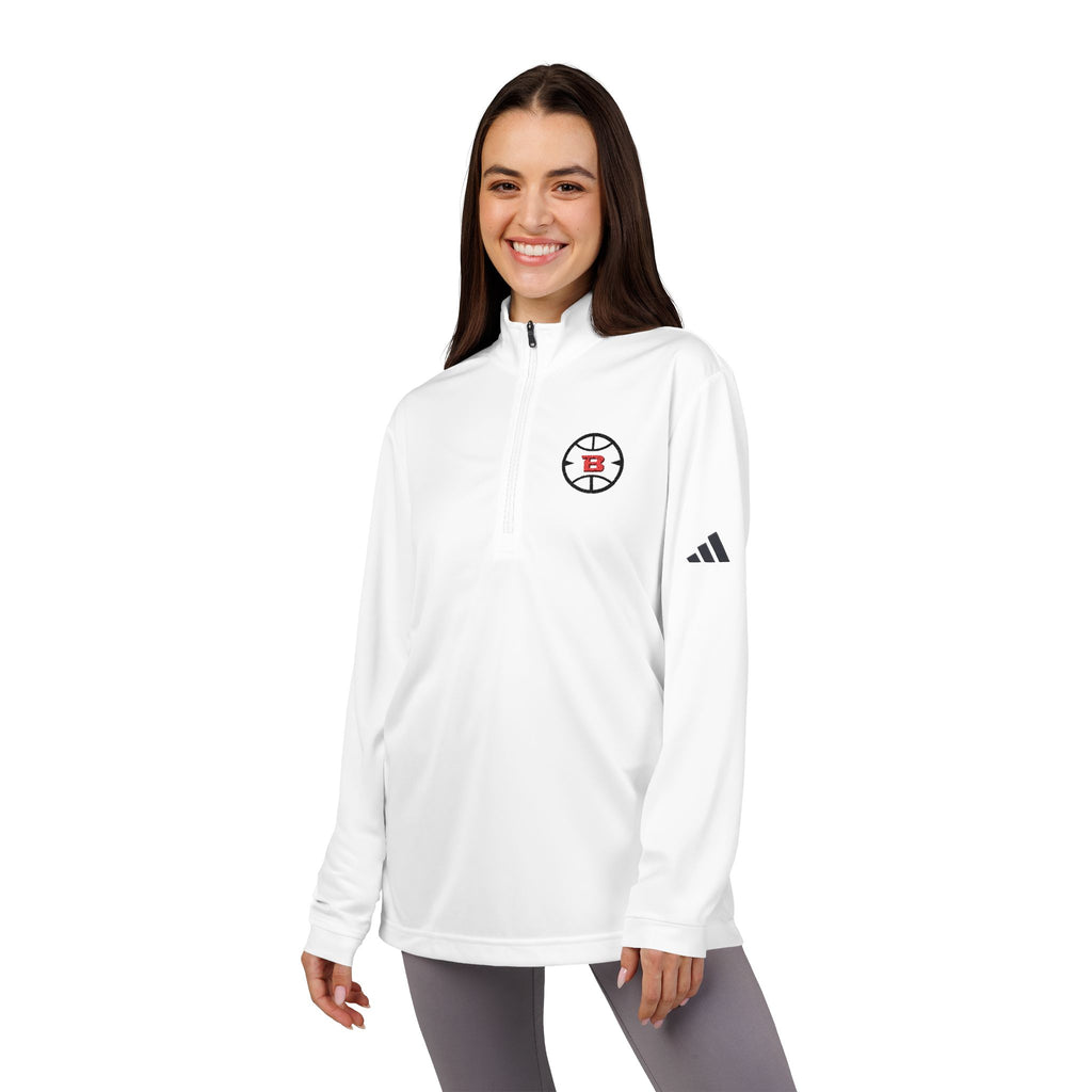 Logo Collection Adidas Quarter-Zip Pullover | Embroidered Red B