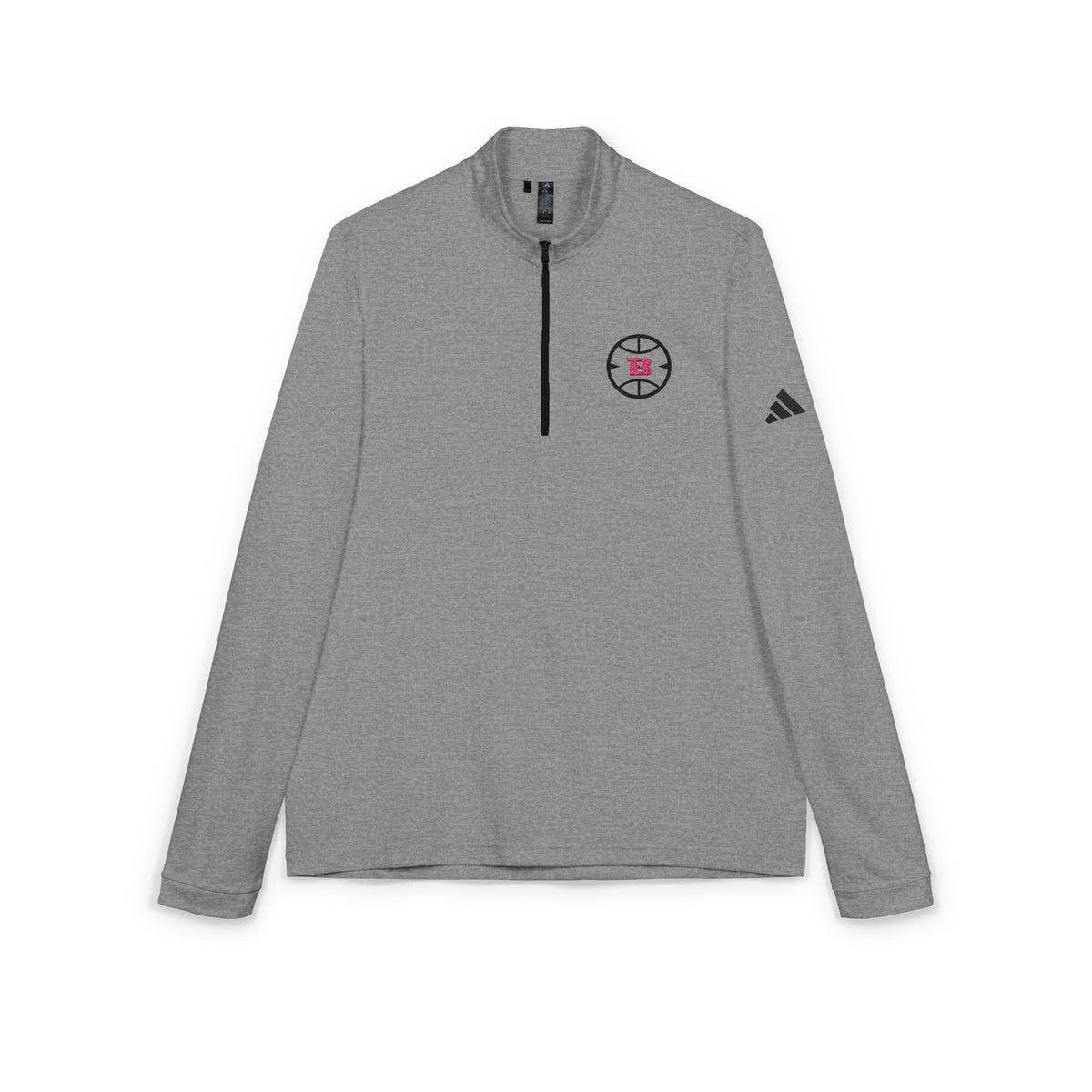 Logo Collection Adidas Quarter-Zip Pullover | Embroidered Pink B