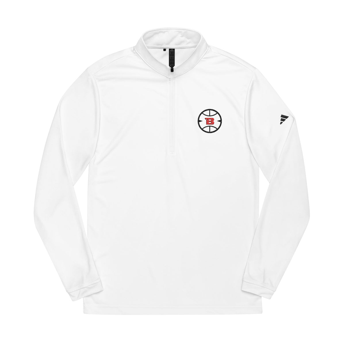 Logo Collection Adidas Quarter-Zip Pullover | Embroidered Red B
