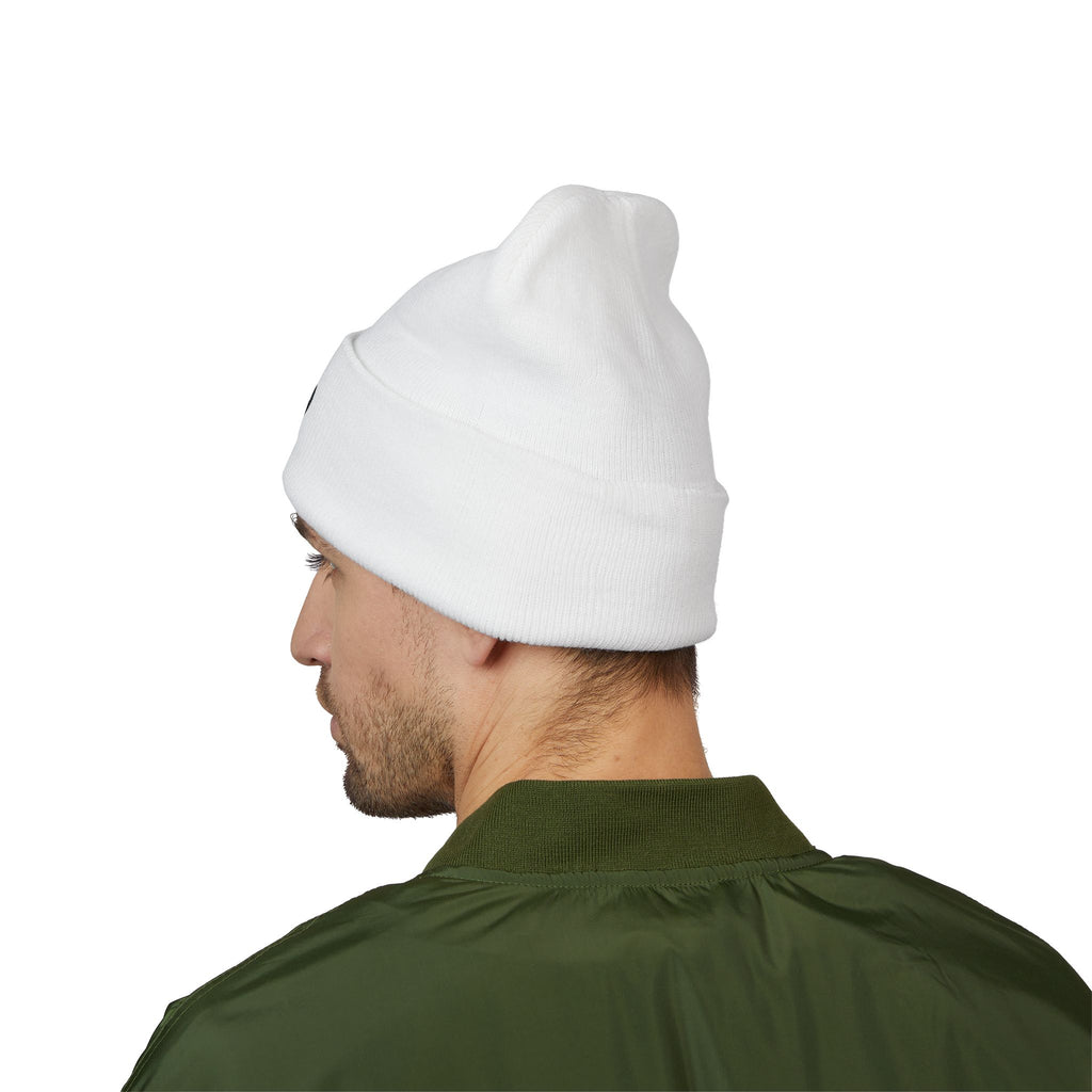 Logo Collection White Cuffed Beanie | Embroidered