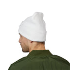 Logo Collection White Cuffed Beanie | Embroidered