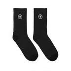 Logo Collection Cushioned Black Crew Socks | White B