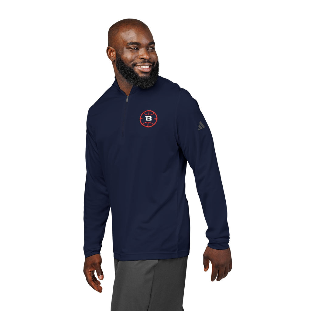 Logo Collection Adidas Quarter-Zip Pullover | Embroidered Red