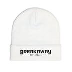 Breakaway Basketball White Knit Beanie | Embroidered