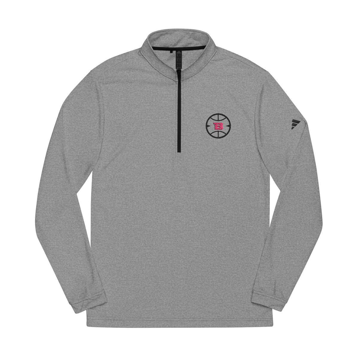 Logo Collection Adidas Quarter-Zip Pullover | Embroidered Pink B