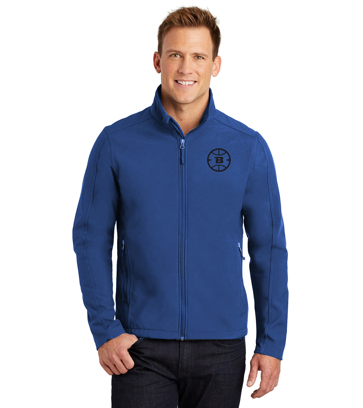 Logo Collection Soft Shell Jacket | Embroidered All Black