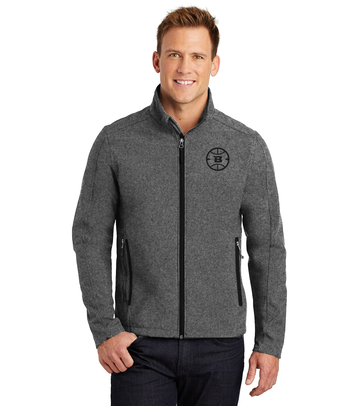 Logo Collection Soft Shell Jacket | Embroidered All Black