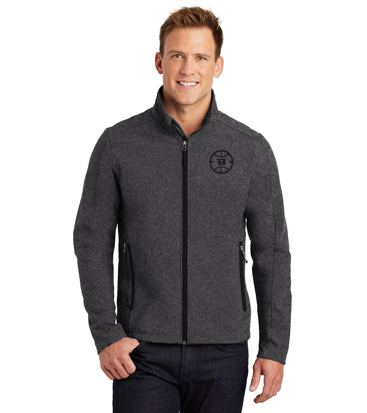 Logo Collection Soft Shell Jacket | Embroidered All Black
