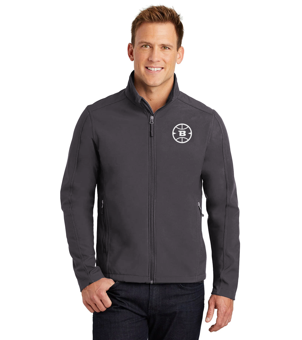 Logo Collection Soft Shell Jacket | Embroidered All White