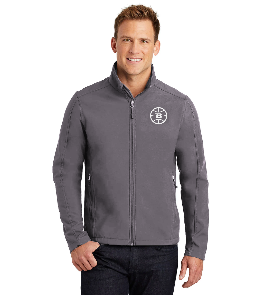 Logo Collection Soft Shell Jacket | Embroidered All White
