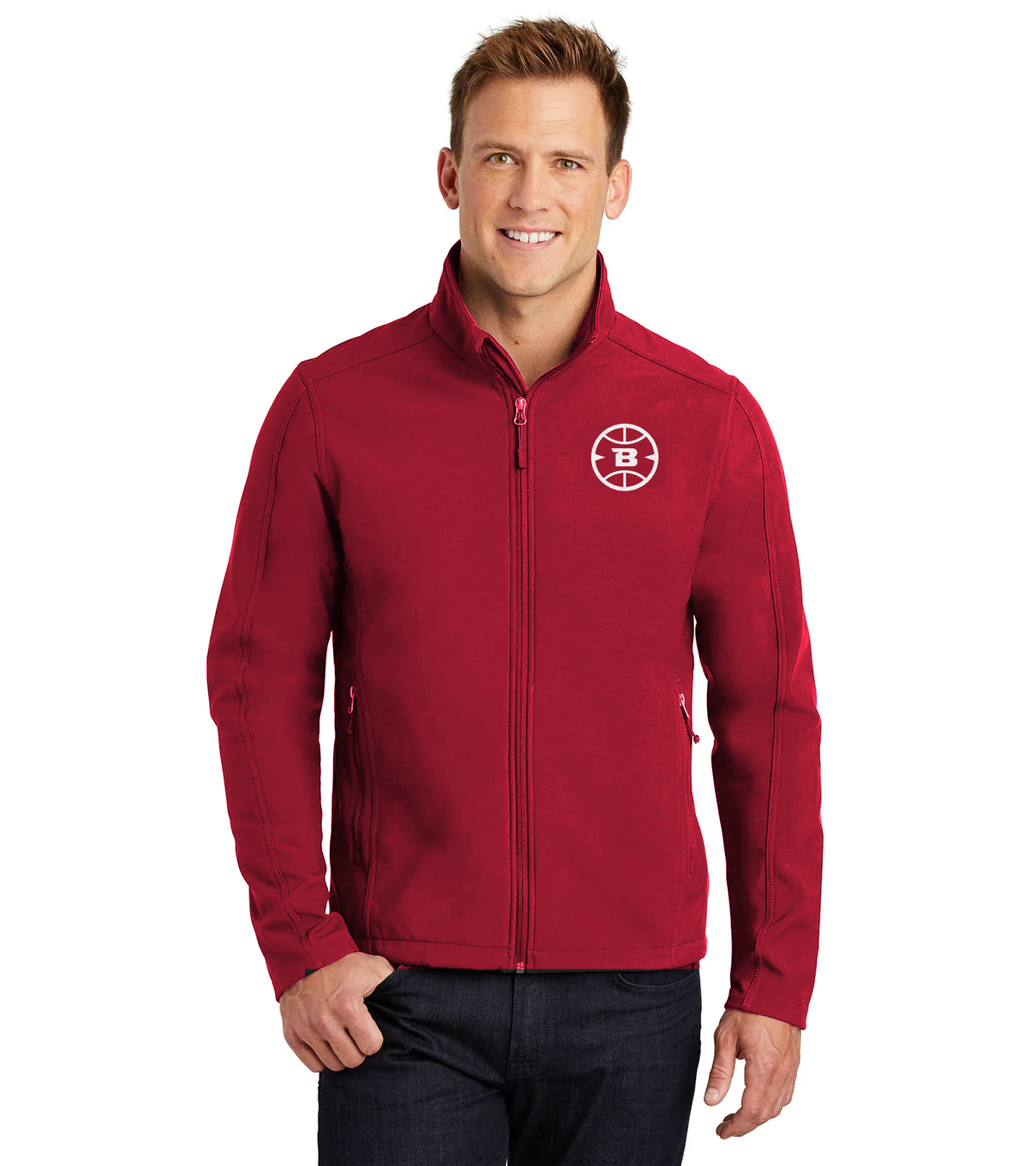 Logo Collection Soft Shell Jacket | Embroidered All White
