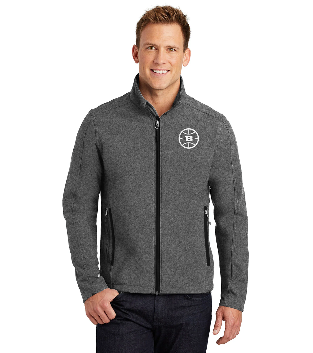 Logo Collection Soft Shell Jacket | Embroidered All White