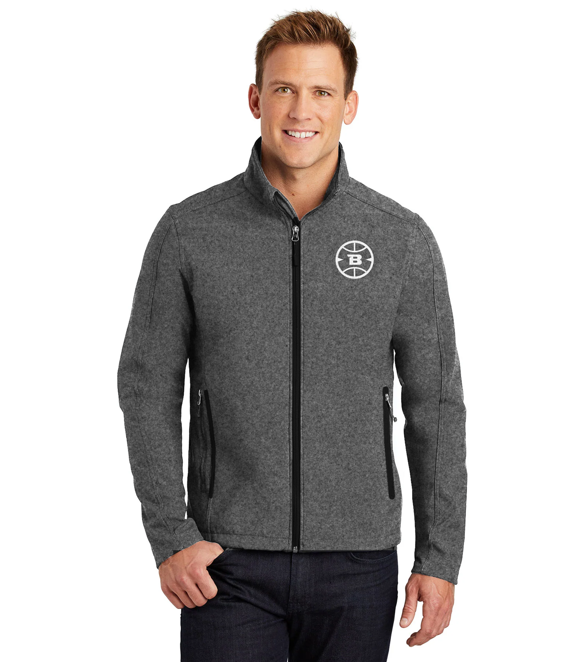 Logo Collection Soft Shell Jacket | Embroidered All White