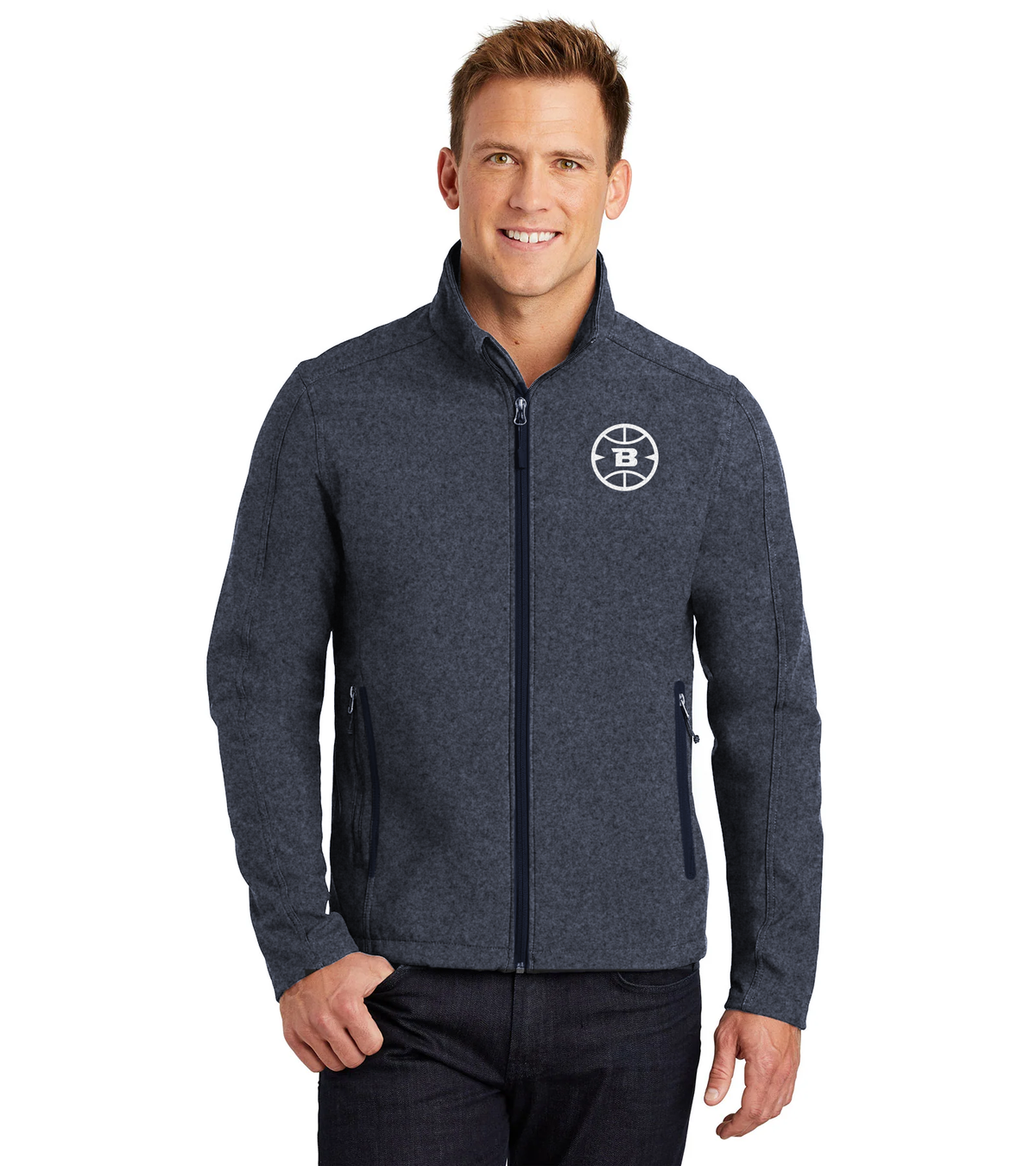 Logo Collection Soft Shell Jacket | Embroidered All White