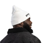Breakaway Basketball White Knit Beanie | Embroidered