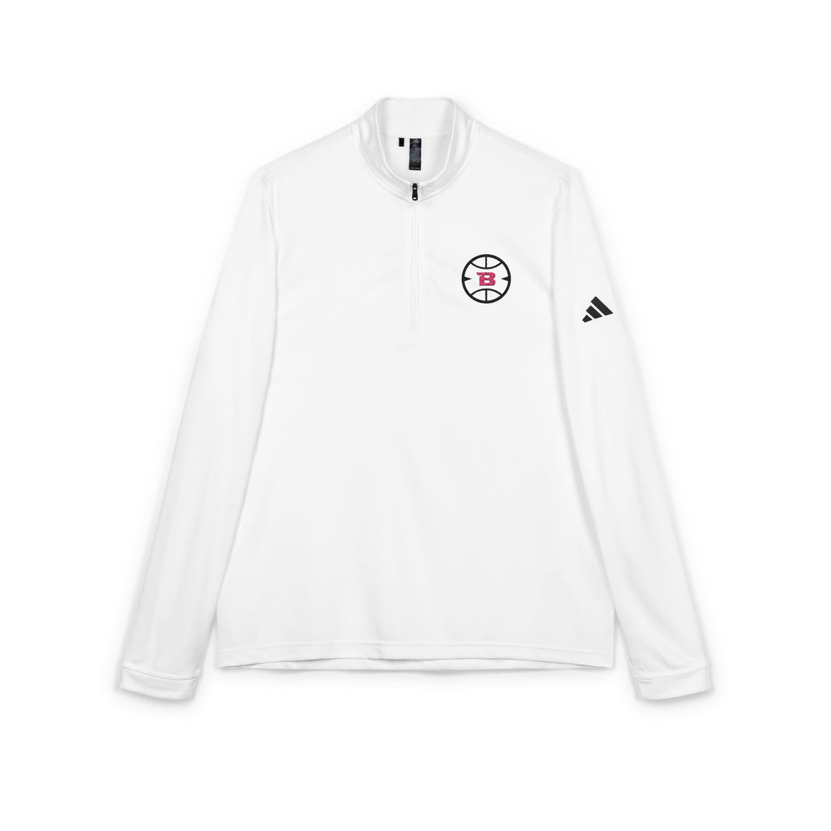 Logo Collection Adidas Quarter-Zip Pullover | Embroidered Pink B
