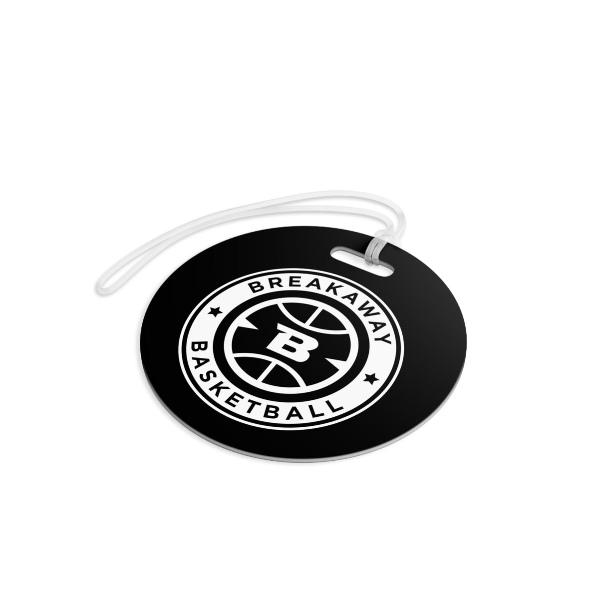 Breakaway Basketball Black Luggage Tag | Double-sided