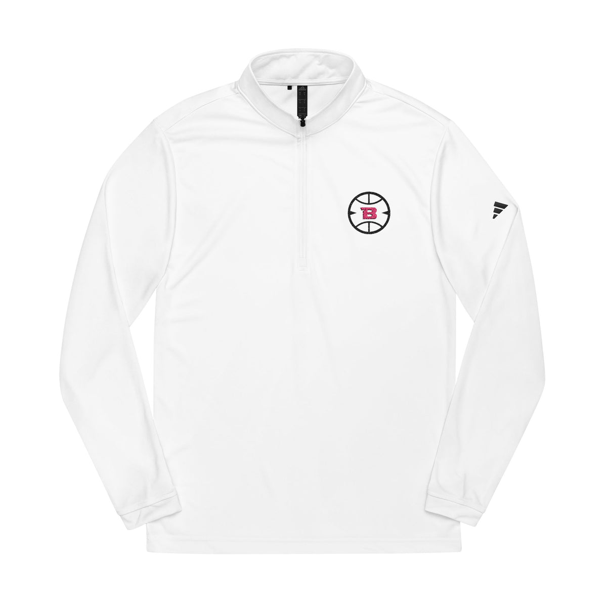 Logo Collection Adidas Quarter-Zip Pullover | Embroidered Pink B