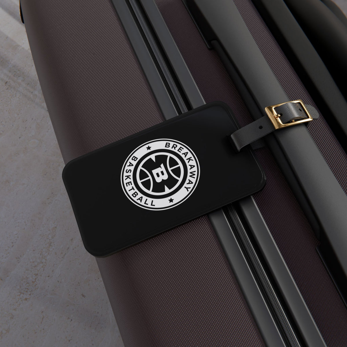 Breakaway Basketball Leather Luggage Tag