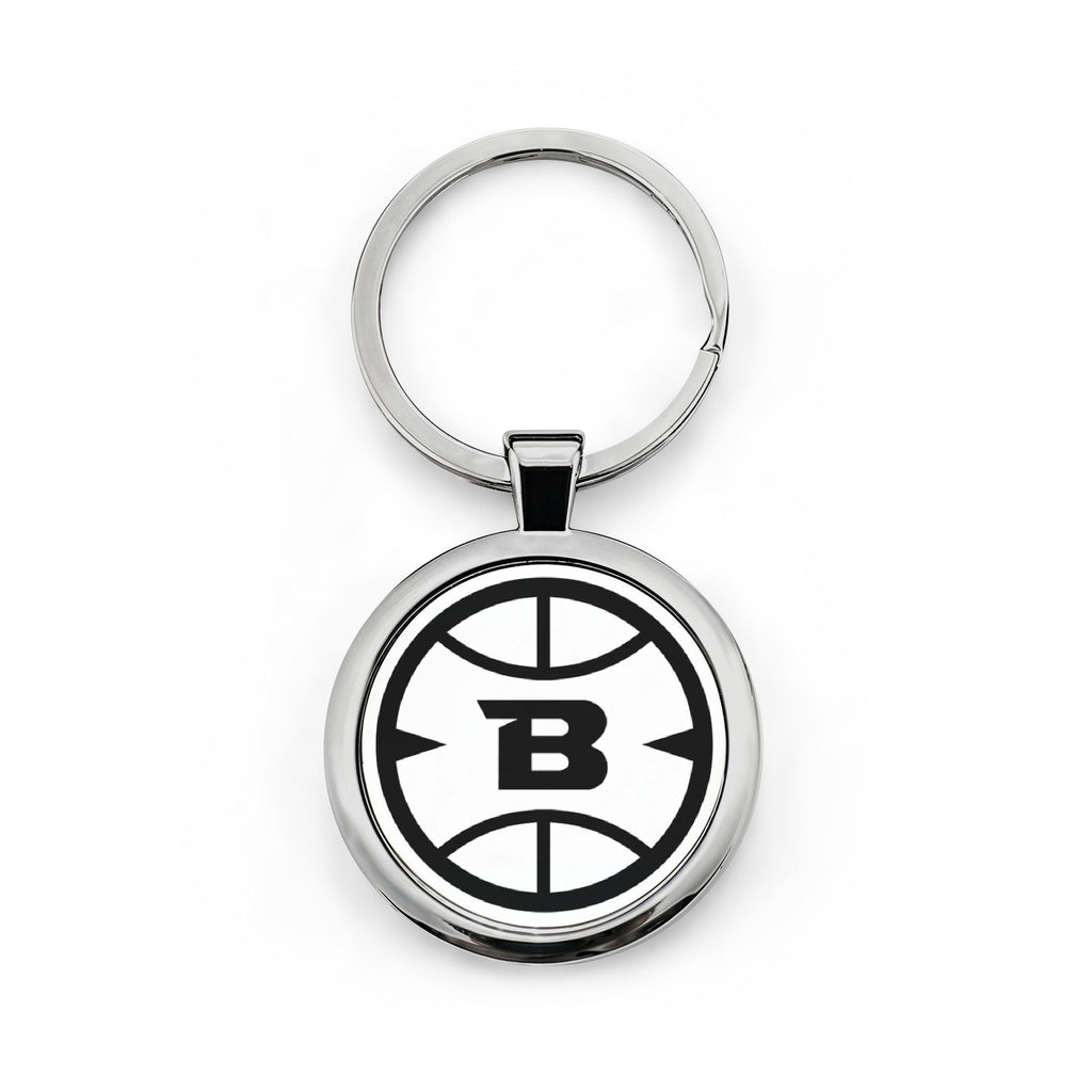 Logo Collection Black & White Stainless Steel Keychain | Short