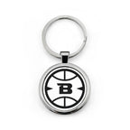 Logo Collection Black & White Stainless Steel Keychain | Short