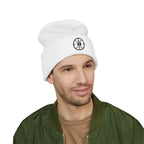 Logo Collection White Cuffed Beanie | Embroidered