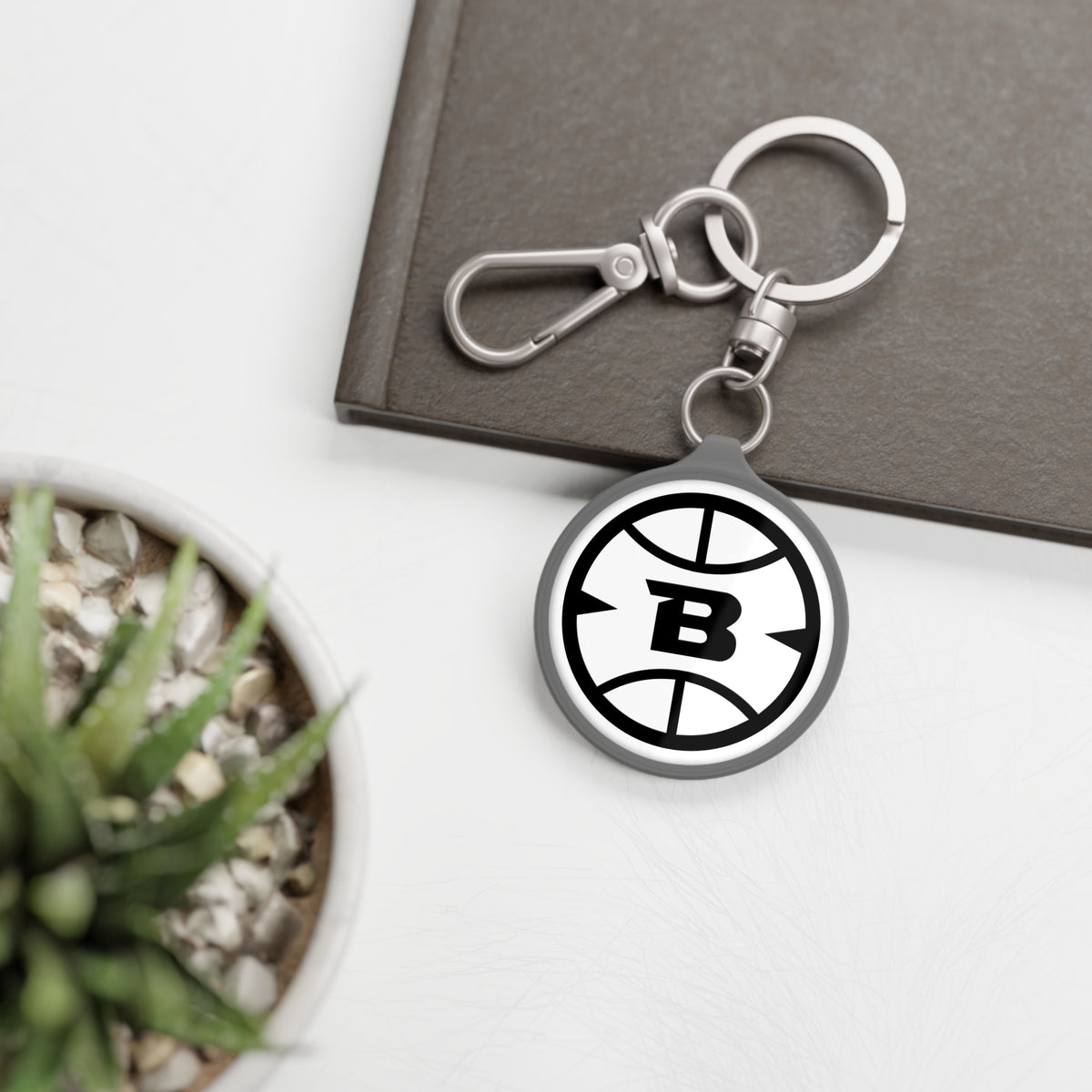 Logo Collection Black & White Acrylic Keychain | Long