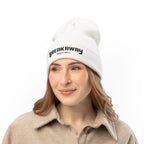Breakaway Basketball White Knit Beanie | Embroidered