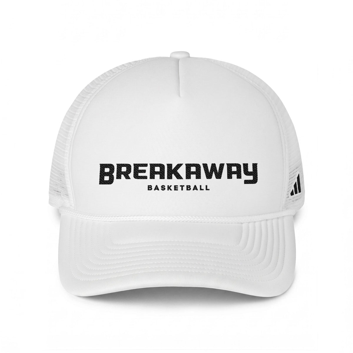 Breakaway Basketball Adidas White Trucker Cap | Embroidered