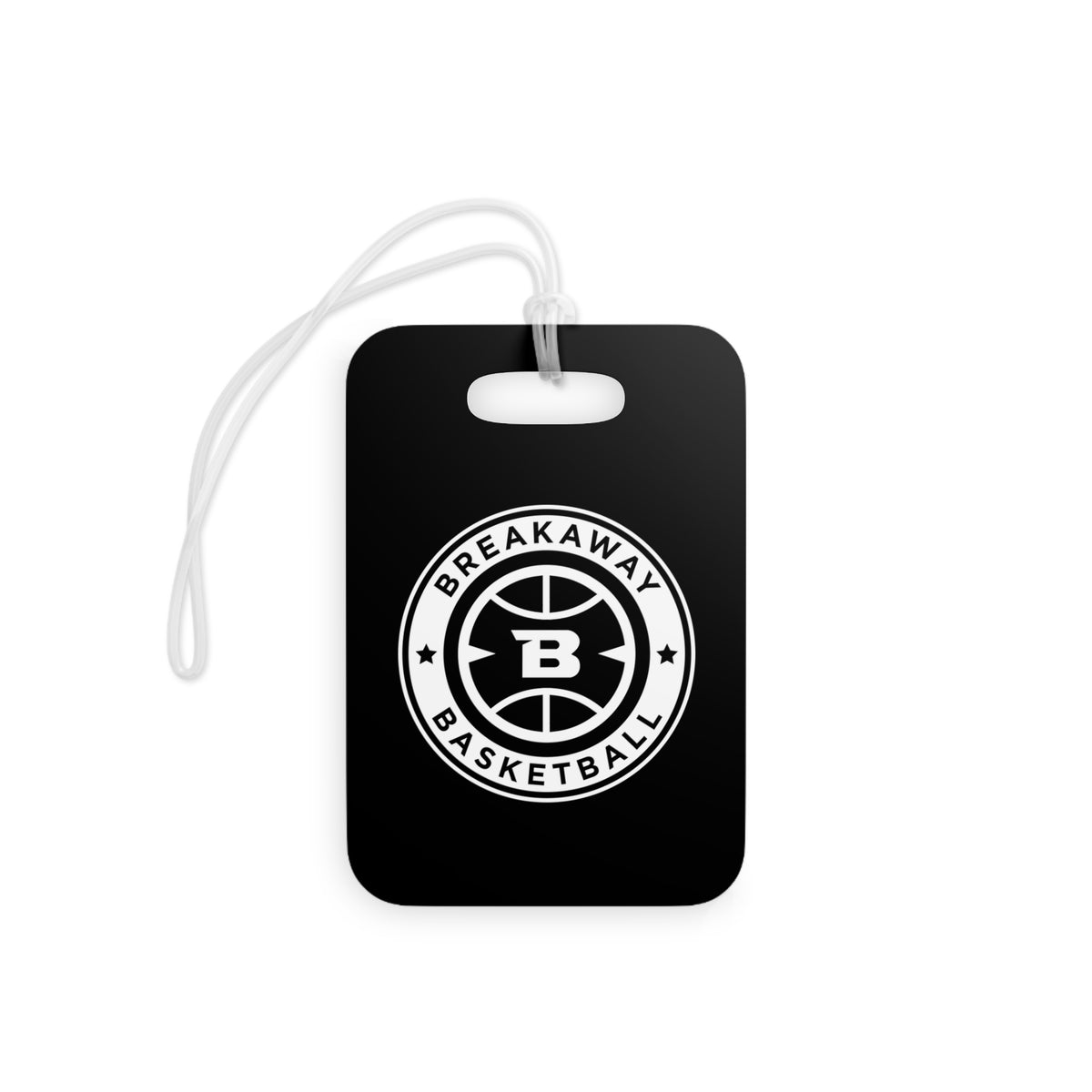 Breakaway Basketball Black Luggage Tag | Double-sided