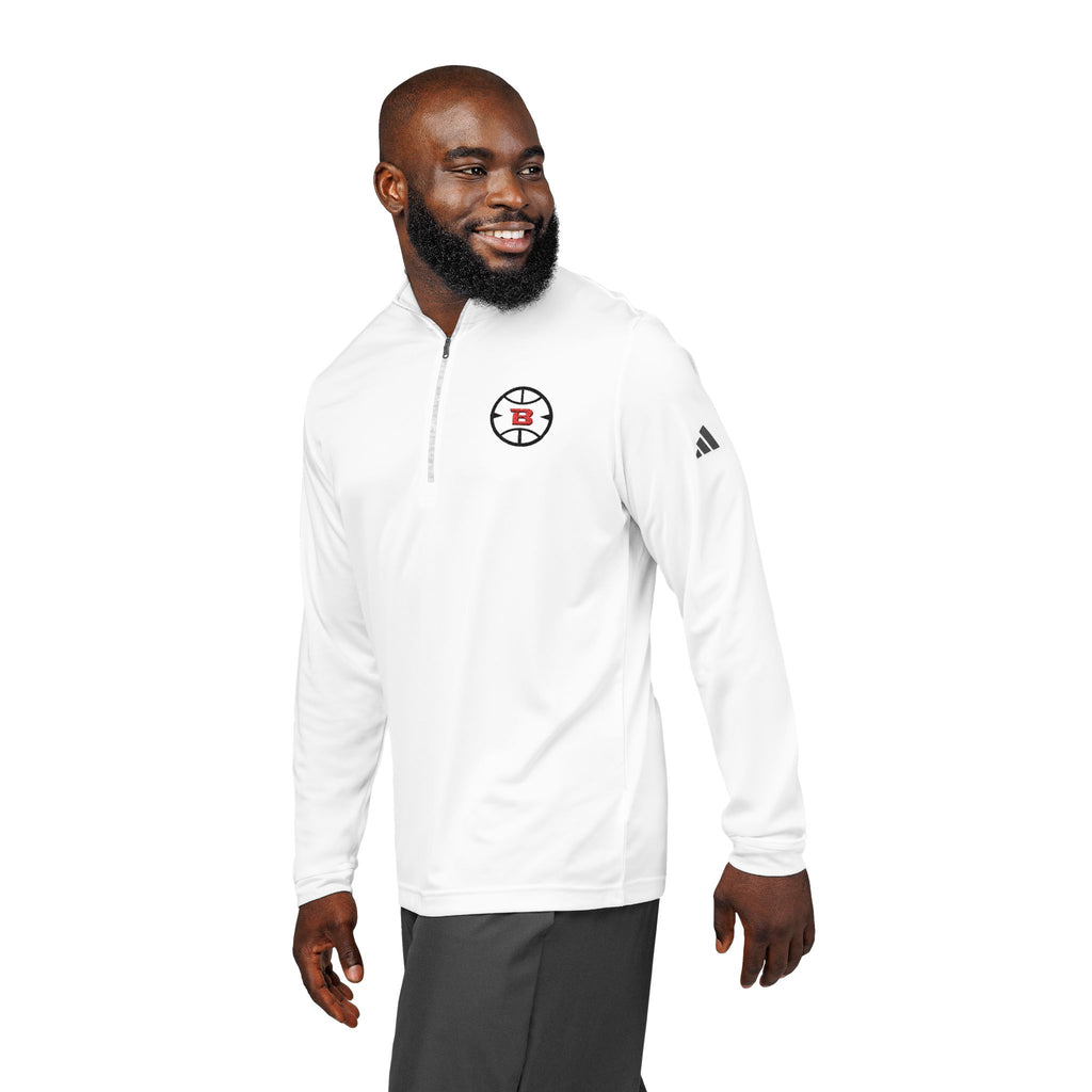 Logo Collection Adidas Quarter-Zip Pullover | Embroidered Red B